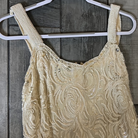 Vintage Judith Ann drop waist beaded roaring 20s event dress gown large - Picture 5 of 10